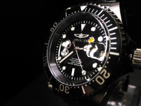 オール黒 SNOOPY 1円入手困難】スヌーピー インヴィクタ INVICTA 自動