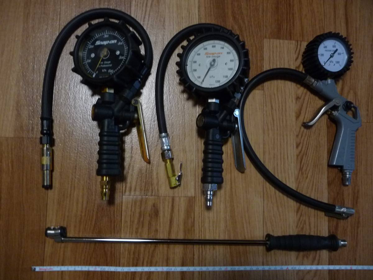アサヒ製　タイヤ空気圧　ロング　ノズルアダプター　ISO対応/ゲージ　スナップオン社　ワーク　バイク・特殊ホイル　ダブル　チャック