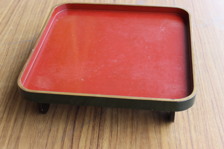 アンティーク　漆塗り膳　9枚セット　木箱付き　明治大正〜　約36.5cm　漆器 アンティーク 漆塗り膳 9枚セット 木箱付き 明治大正〜 約36.5cm 漆器