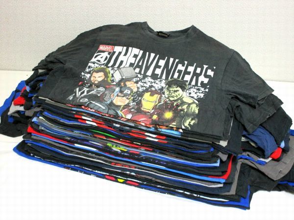 SALE，人気SALE アメリカ輸入 DCコミック&MARVEL キャラクター プリント Tシャツ 大量 60枚セット 古着卸 サイズMIX スパイダーマン バットマン No.O-10(イラスト、キャラクター)｜売買されたオークション情報 Lサイズ