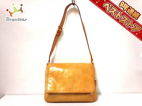 ルイヴィトン LOUIS VUITTON バッグ ショルダーバッグ パテントレザー（モノグラムの型押し）・レザー ソフトベージュ M91008 BA1928