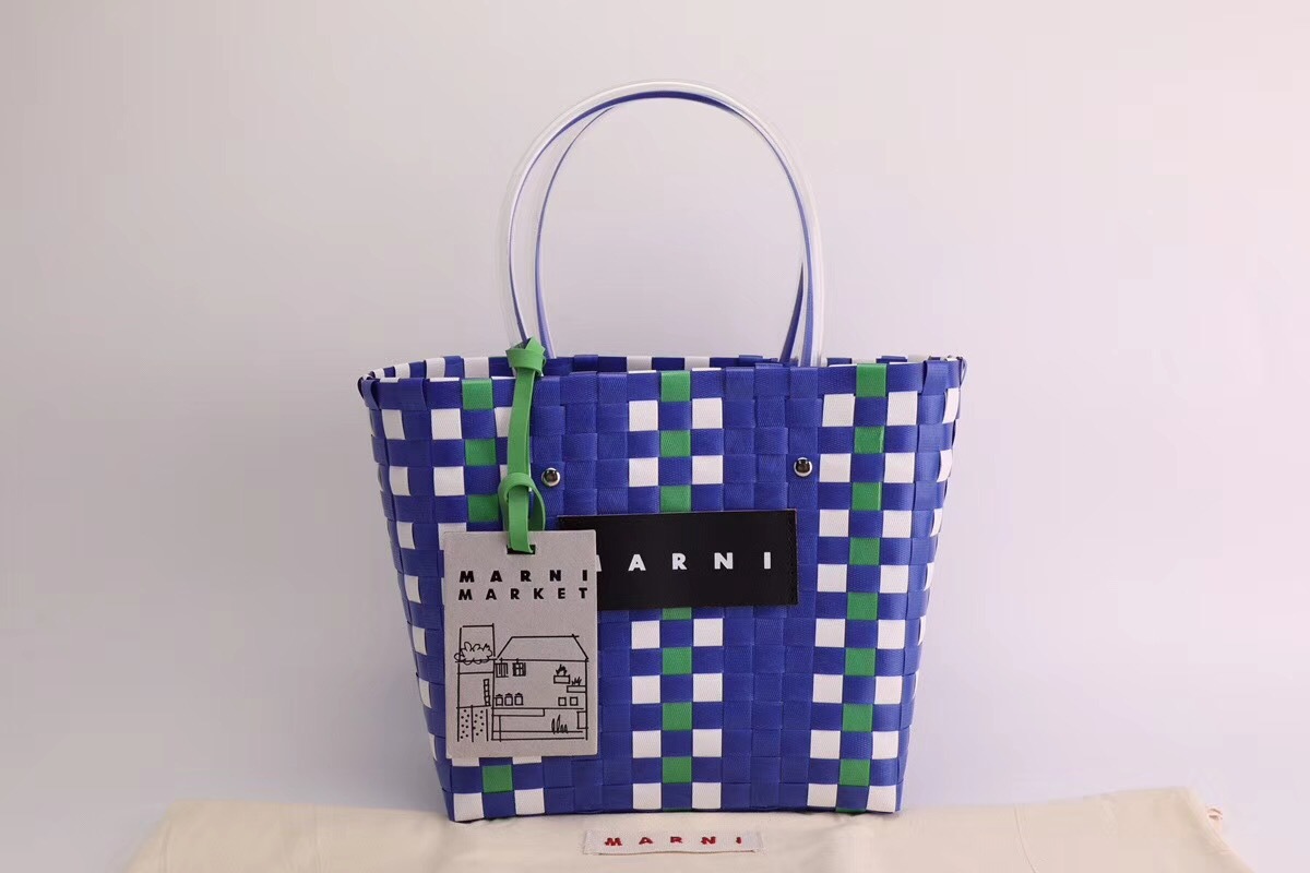MARNI マルニフラワーカフェトートバッグ ブルー 【公式通販】
