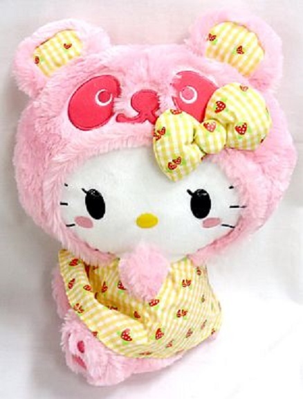 非売品☆パンダハローキティ☆ワンピースBIGぬいぐるみ【ピンク