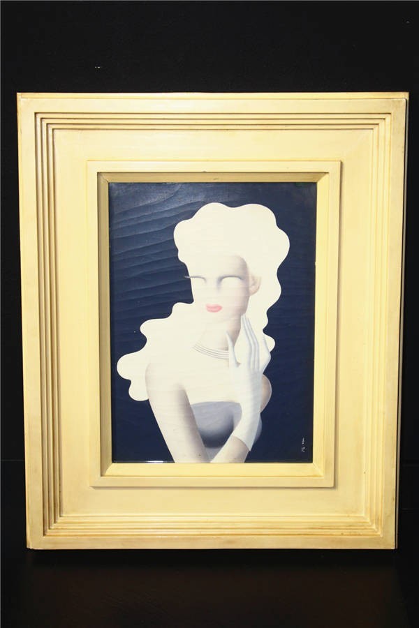 東郷青児 :: 絵画買取・販売 - シバヤマ 東郷青児「婦人像」油彩 東京