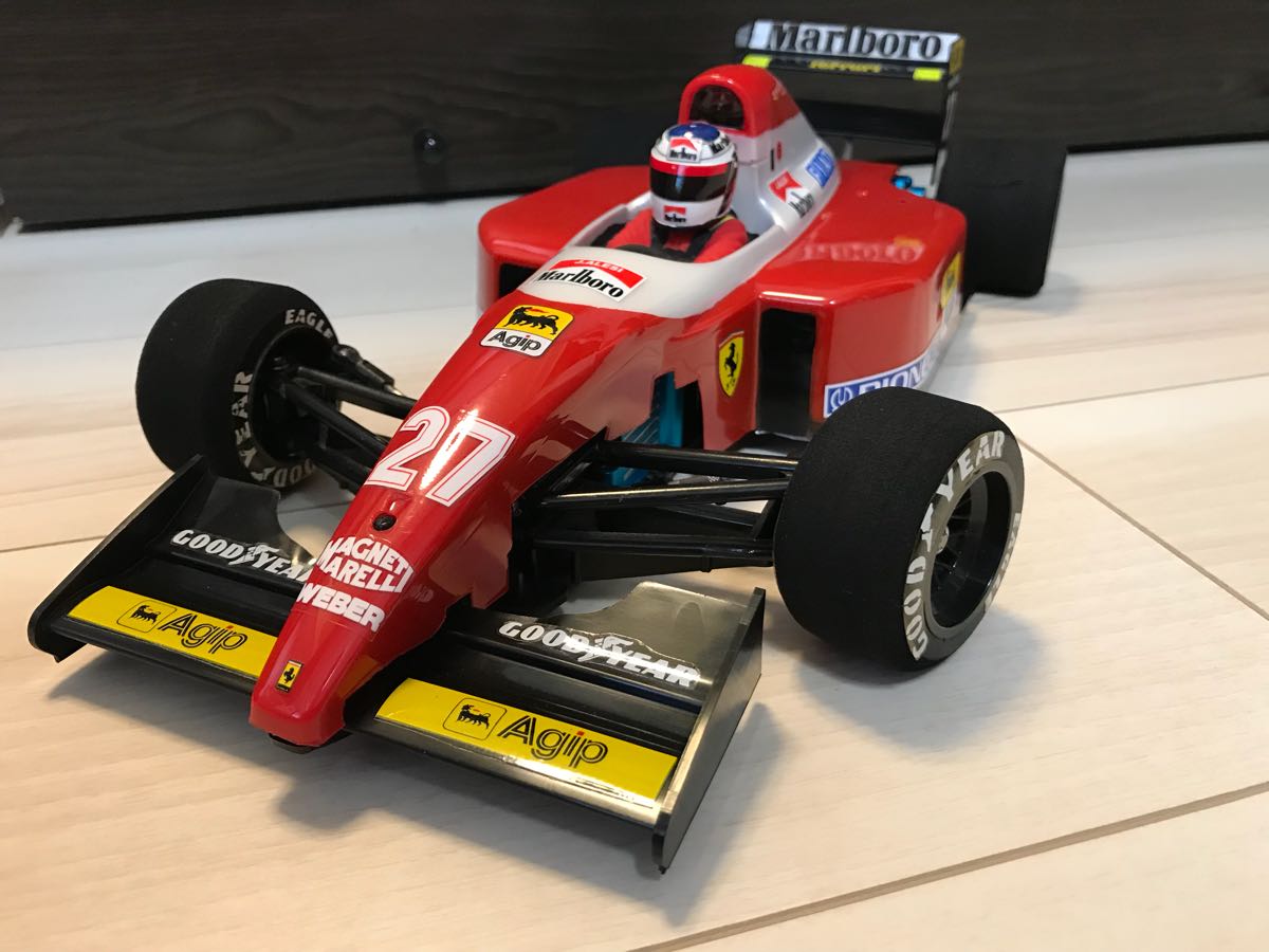 中古 タミヤ F-1 F103シャーシ用 フェラーリ643 F93A風塗装。アレジ
