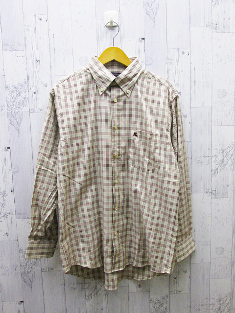  BURBERRY バーバリー メンズ トップス 長袖 チェック シャツ ベージュ sizeL A-0119(長袖シャツ)｜売買されたオークション情報、yahooの商品情報をアーカイブ公開 - オークファン 男性用