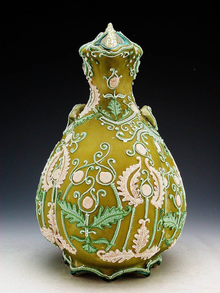 オールドニッポン 22．2cm 花紋 一陳盛り花瓶 アールヌ ホーム