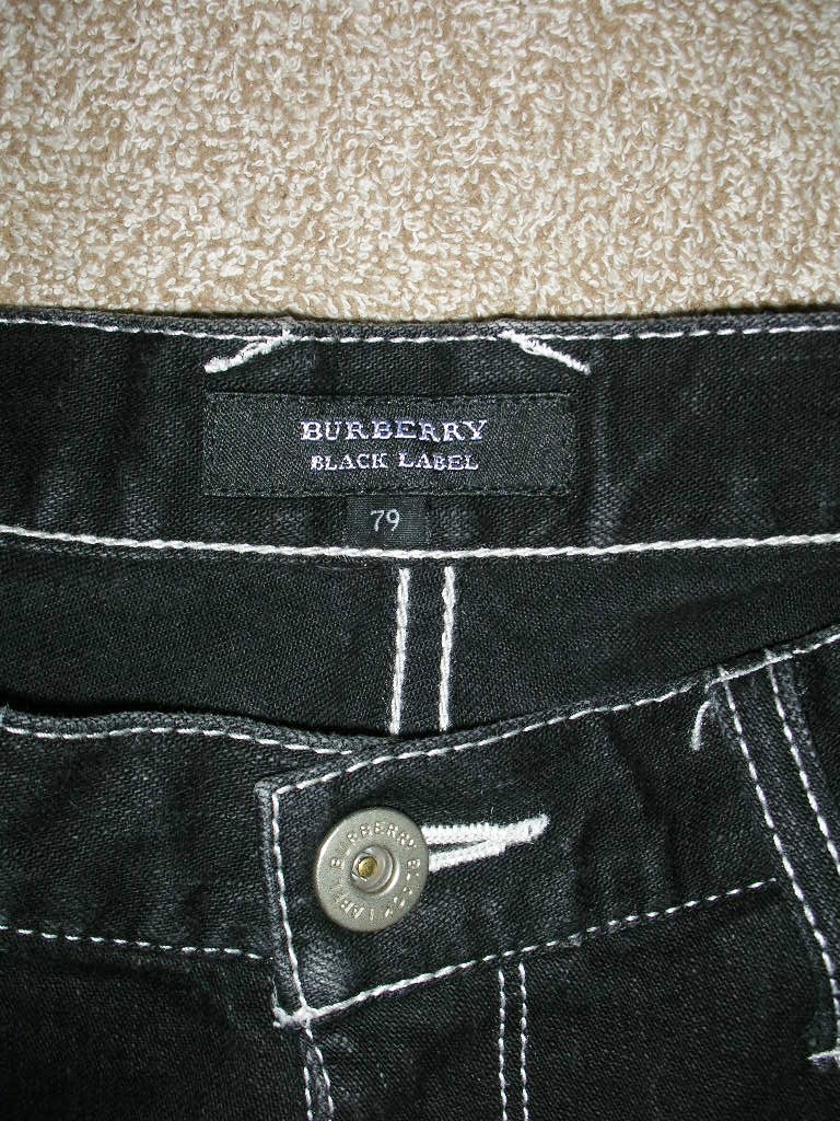 美品 バーバリー ブラックレーベル ストレッチ ブラックデニム 79 黒