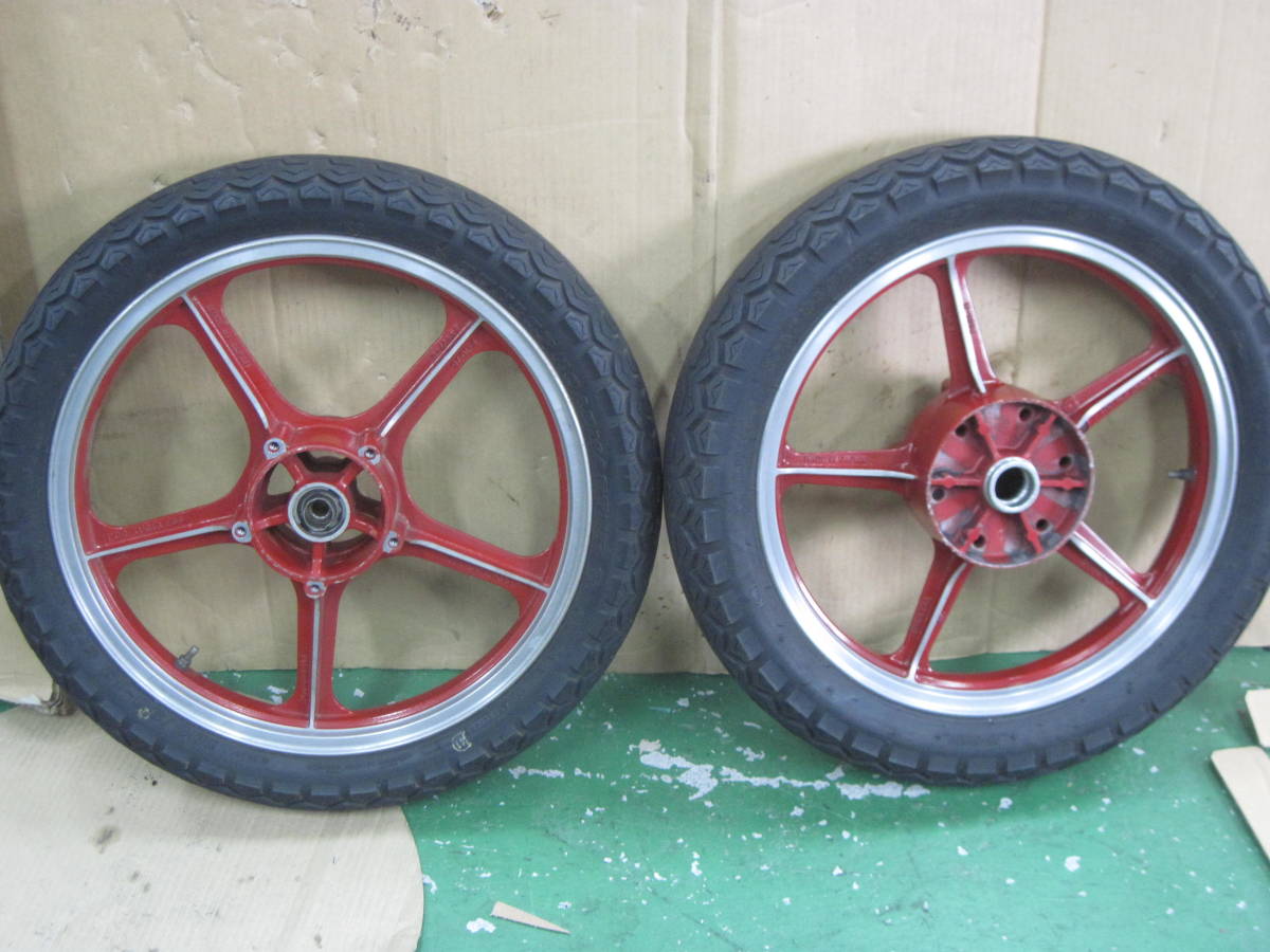 Z400GP用純正前後ホイール フロントJ19x1，85&リアJ18x2，15 【公式通販】