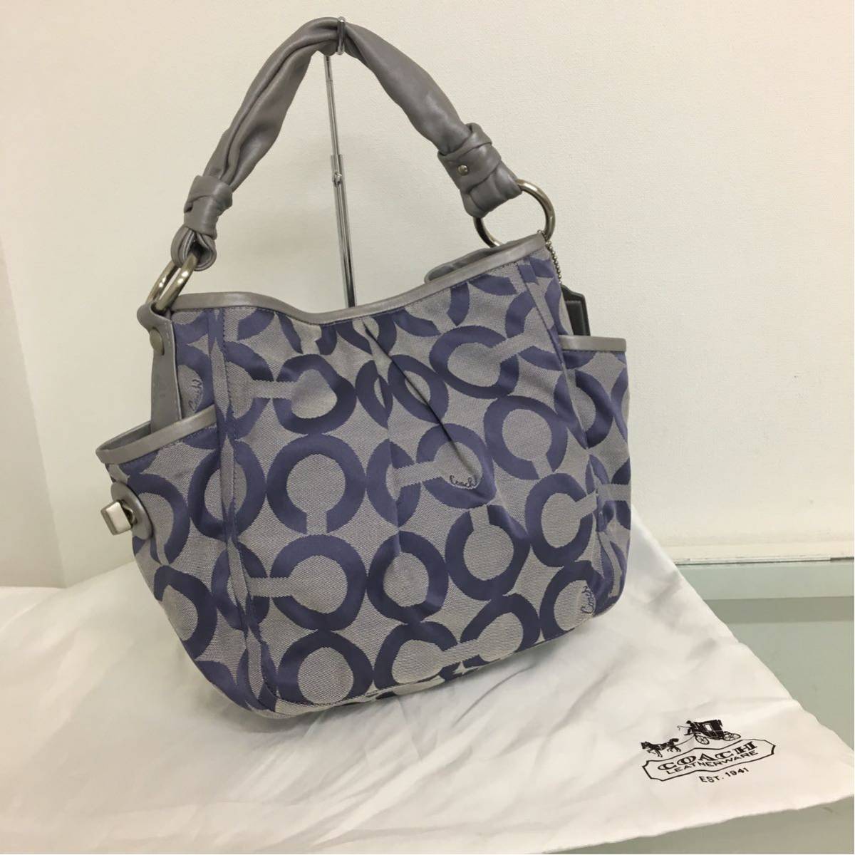 K 美品 COACH コーチ シグネチャー ハンド 肩がけ トート バッグ 