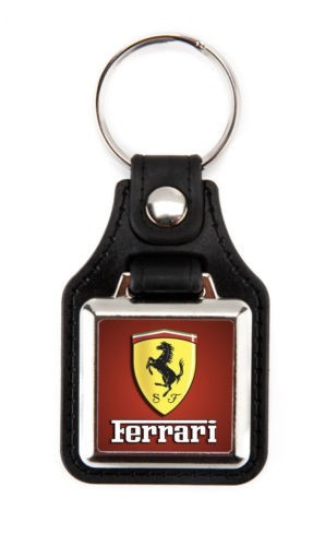 送無f フェラーリ 跳ね馬 FERRARI ロゴ レザー キーホルダー 海外限定