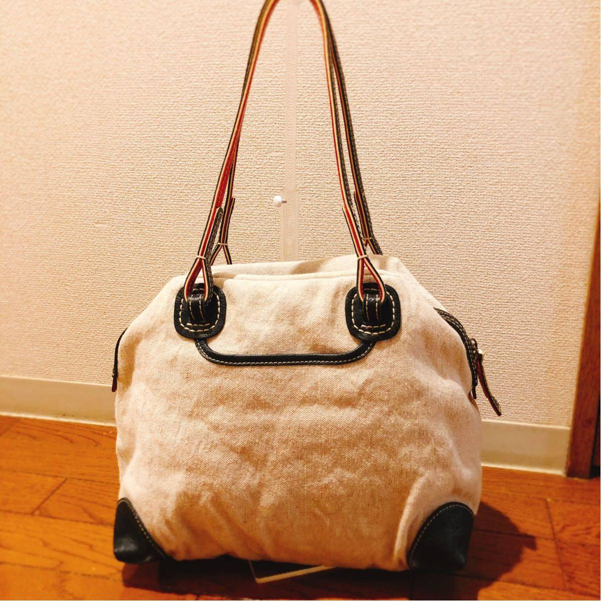 genten ゲンテン Pasciona パッショーナ☆リネン&レザーバッグ 