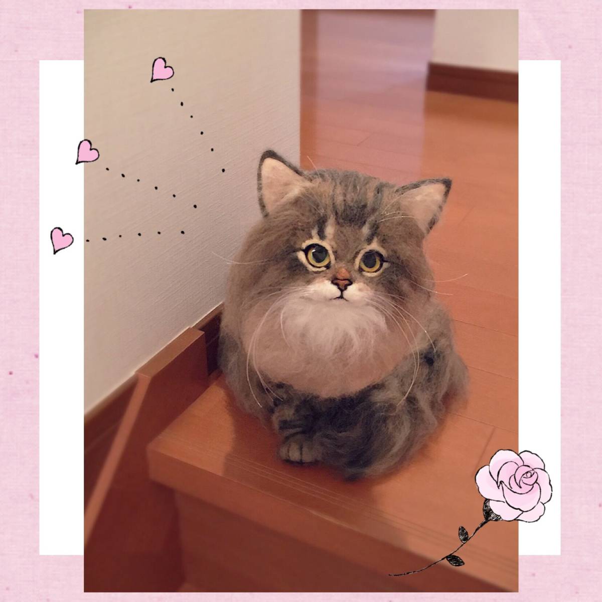 welina*羊毛フェルト猫/長毛キジトラ猫/メインクーン/サイベリアン