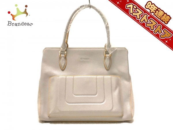 ラシット russet バッグ ハンドバッグ レザー ライトグレー 新品同様