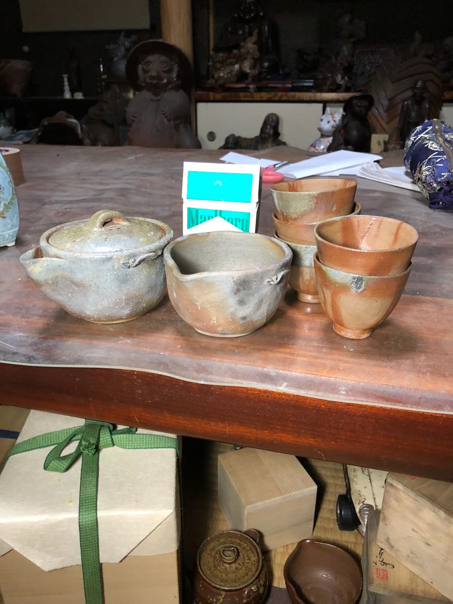 宝瓶 在銘 湯冷まし 備前焼 ・ 煎茶器 備前 煎茶碗 茶器 煎茶道具 