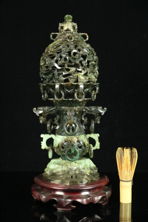 A20U22D 田黄石高彫り 龍戲珠樣 篆刻印 印章 文房具 重2.78kg 高14cm