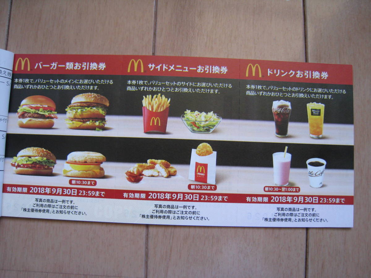 【日本マクドナルド 株主優待券1冊(6枚綴り)】
