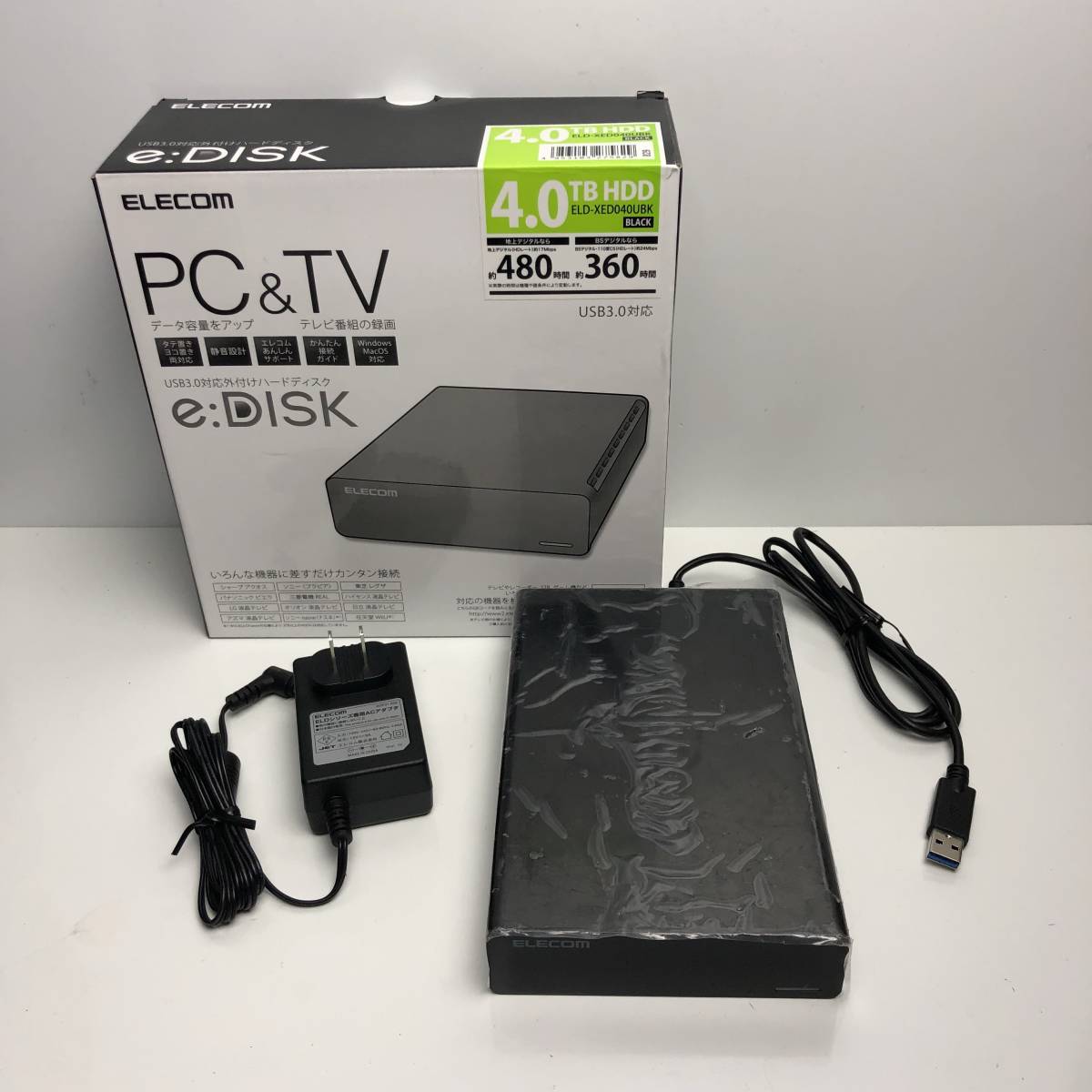 ELECOM 4TB 外付けハードディスク ELD-XED040UBK ☆USB3.0対応 ELECOM