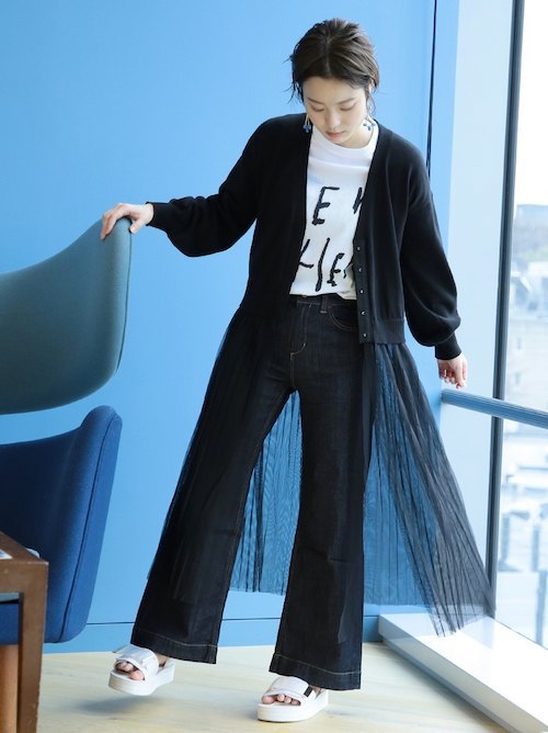 人気セール，新品 Ray BEAMS プリーツ チュール ロング カーディガン レイ ビームス カーディガン レース(カーディガン)｜売買されたオークション情報、yahooの商品情報をアーカイブ公開 - オークファン 女性用