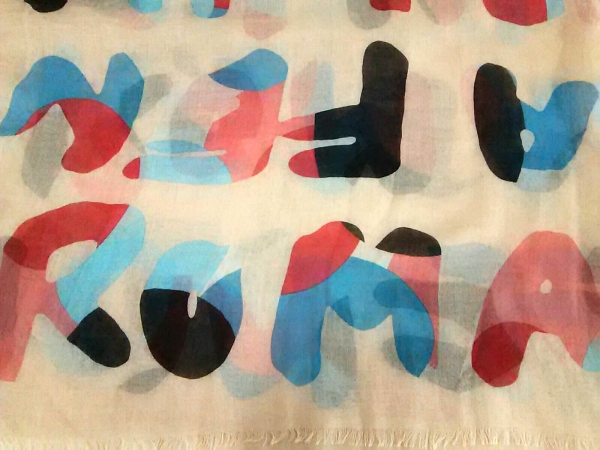 フェンディ FENDI マフラー ストール(ショール) カシミヤ×シルク ピンク×マルチ ロゴ柄 FENDI フェンディ ストール FF ズッカ ショール