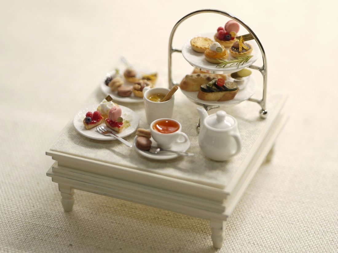 ミニチュア ドールハウス　アフタヌーンティーセット　プチタルト_1
