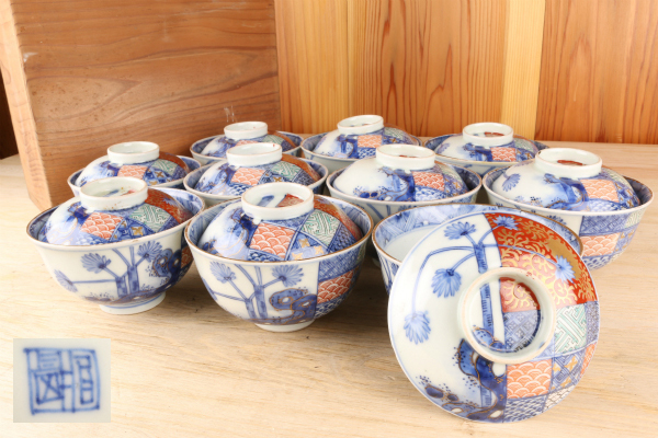 低価，新作登場 新 古伊万里 錦手 蓋茶碗 １０客(色絵)｜売買されたオークション情報、yahooの商品情報をアーカイブ公開 - オークファン 伊万里、有田