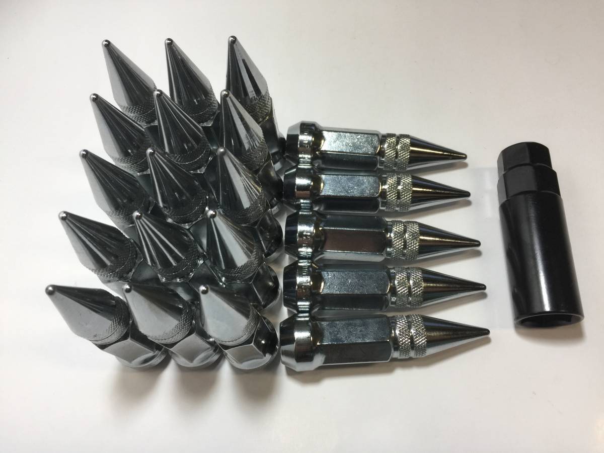 SILVER スチールスパイクデザインナット M12 P1.5 （シルバー） 【公式 