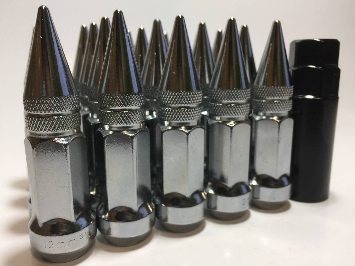SILVER スチールスパイクデザインナット M12 P1.5 （シルバー） 【公式 