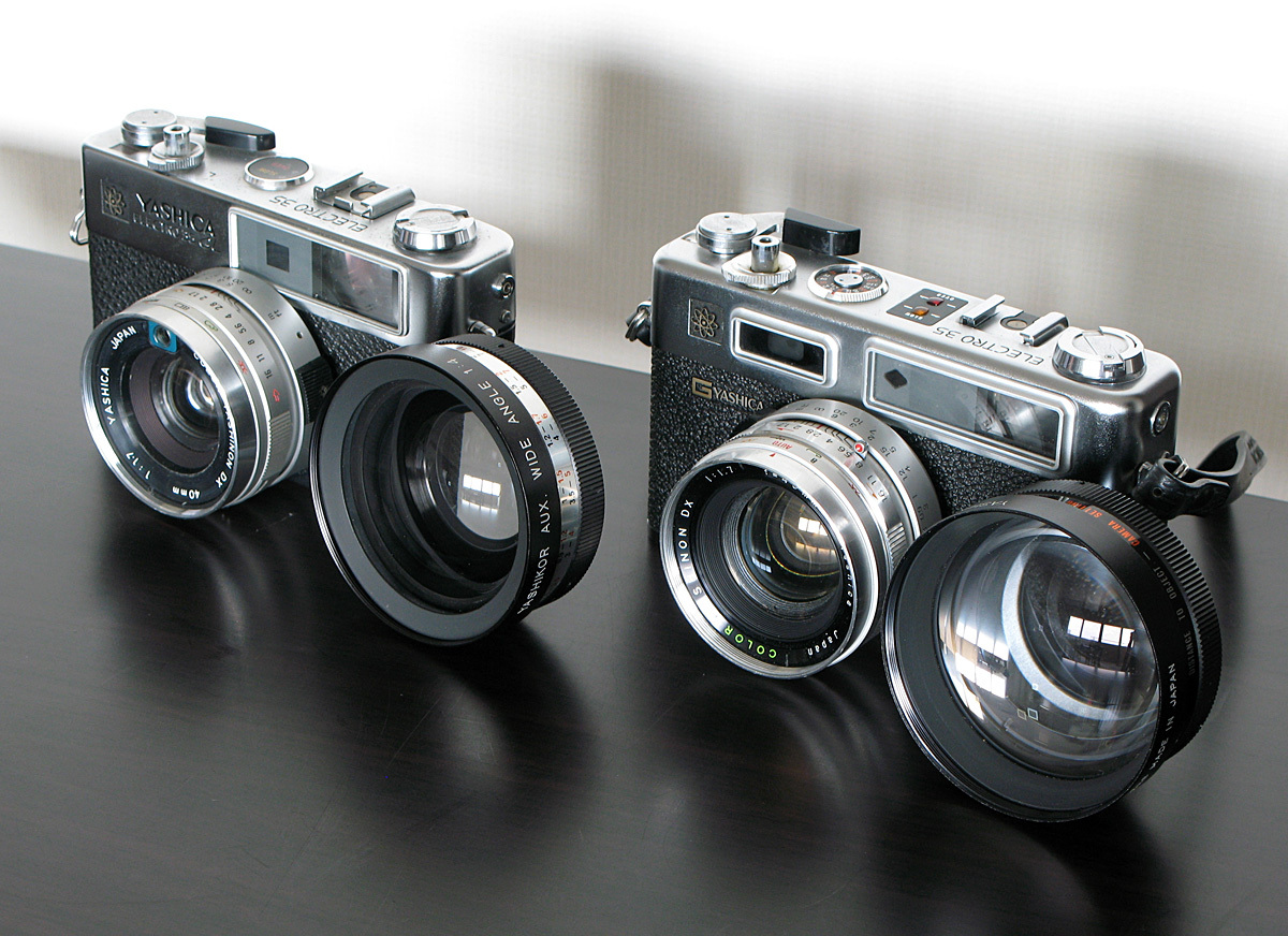 【動作確認済】【送料無料】YASHICA ヤシカ ELECTRO 35 GSN／テレコン・ワイコン　レンズ2つ付き 0 YASHICA GSN テレコンバージョンレンズ COLOR 動作品