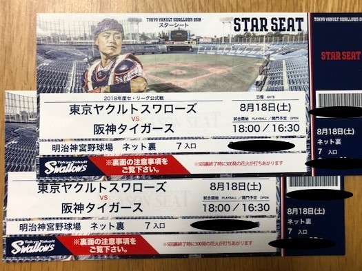 3列目の良席！ 阪神タイガース vs 東京ヤクルトスワローズ戦 8月21