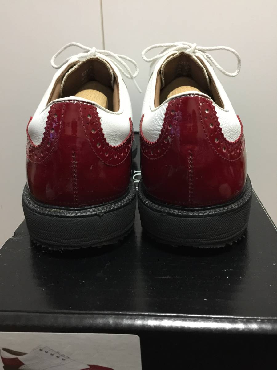 美品! Footjoy Icon 本革 ホワイトxレッド フットジョイ アイコン