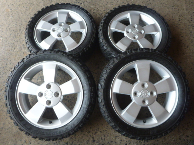 22975★スズキ シボレークルーズ純正アルミ【4.5J×15 ＋45 100/4H】＆NANKANG FT-9【165/60R15】★中古4本★