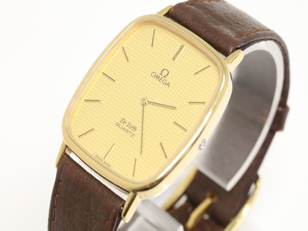 可動品【OMEGA/オメガ】デビル スイス製 ゴールドダイヤル スクエア 