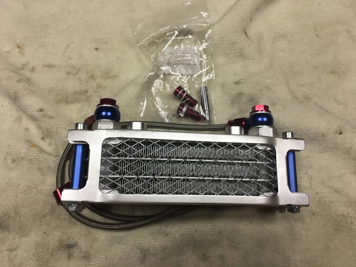 a*様 武川 TAKEGAWA タケガワ オイルクーラーの中古です。耐油ホース付 ☆TAKEGAWA タケガワ オイルクーラー スリムラインホース 付き 5枚