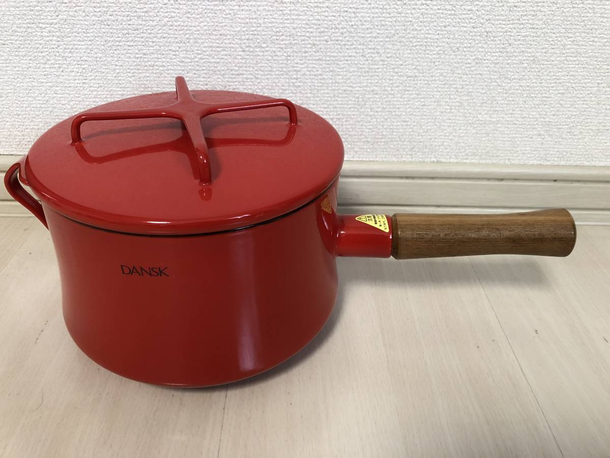 未使用品】片手鍋☆DANSK☆コベンスタイル チリレッド 深型18㎝ IH対応