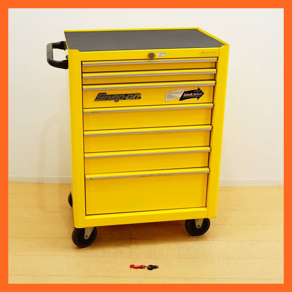 Snap-on/スナップオン】 工具箱 鍵付き 7段 ロールキャブ イエロ