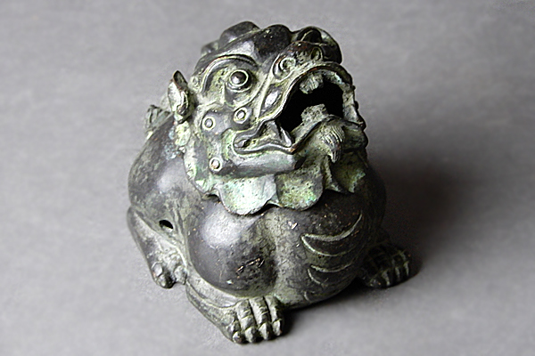 ☆真美☆u209 大明宣徳年製 青銅獅子香炉 明時代 唐物 中国古玩骨董品