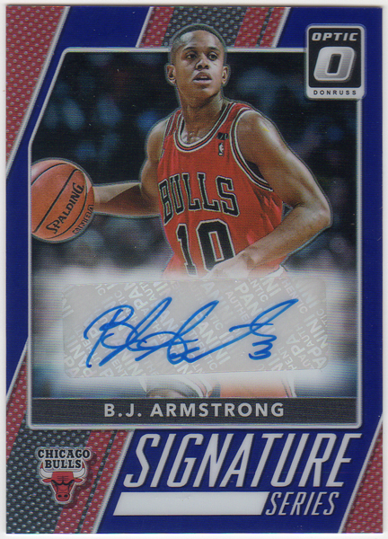 B.J. Armstrong 2017-18 Donruss Optic Signature Series Auto Holo Prizm！！ 直筆サインカード！！ブルズ_1
