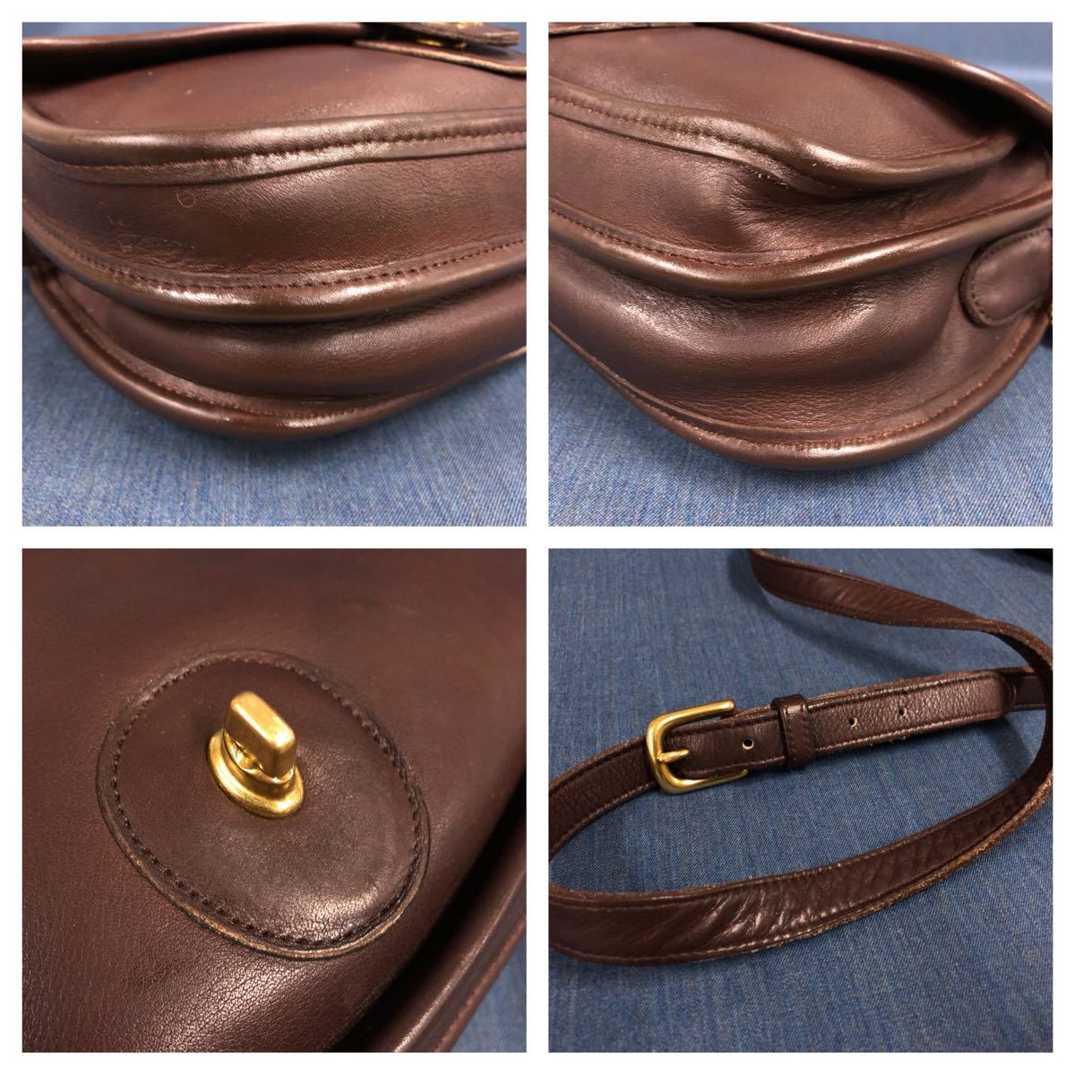 美品 COACH オールドコーチ レザー ショルダーバッグ ダークブラウン 