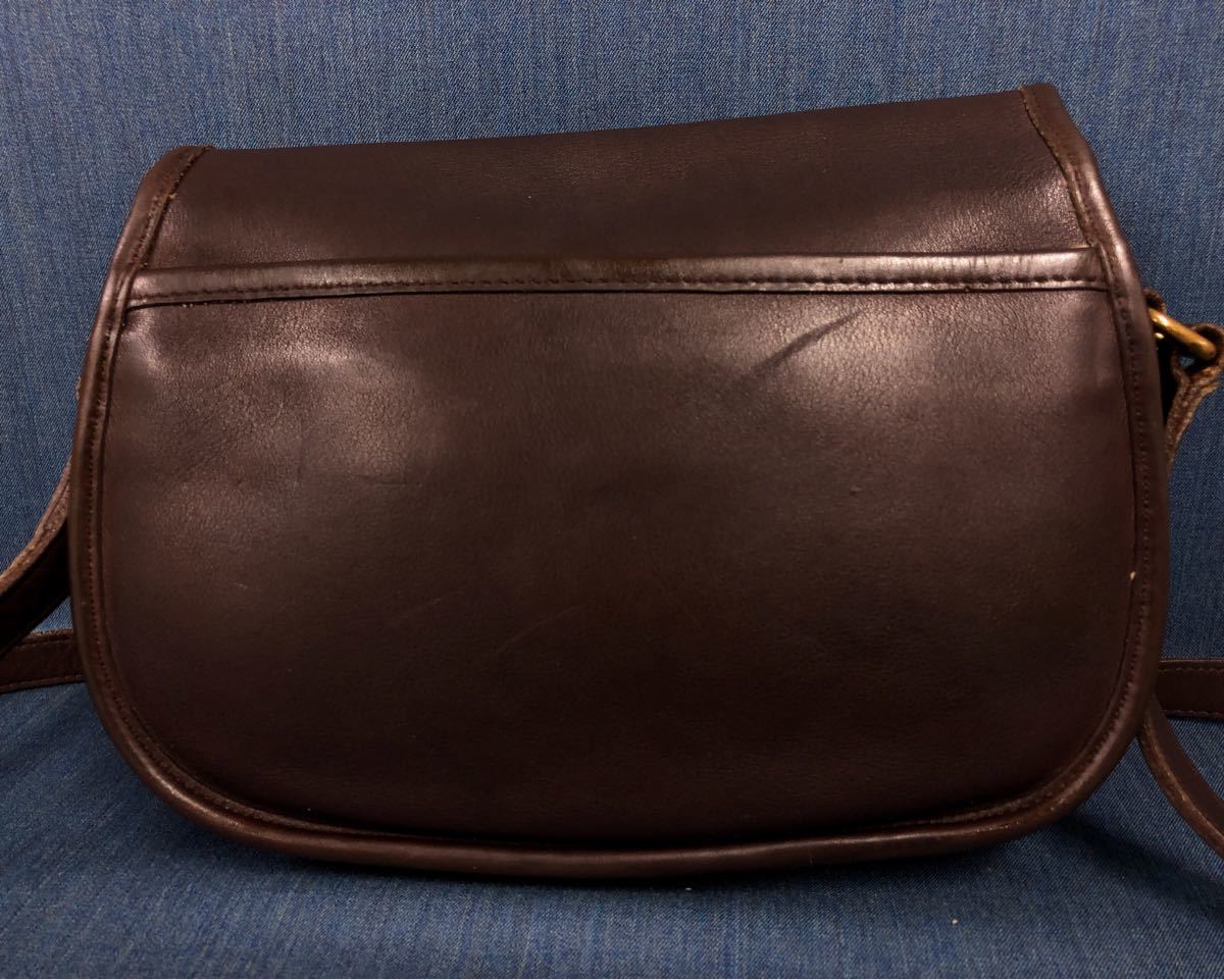 美品 COACH オールドコーチ レザー ショルダーバッグ ダークブラウン 