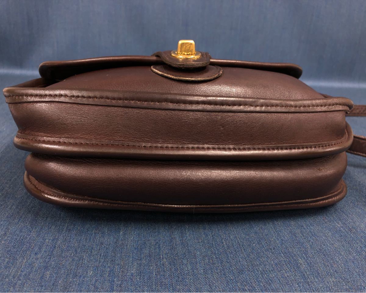 美品 COACH オールドコーチ レザー ショルダーバッグ ダークブラウン 