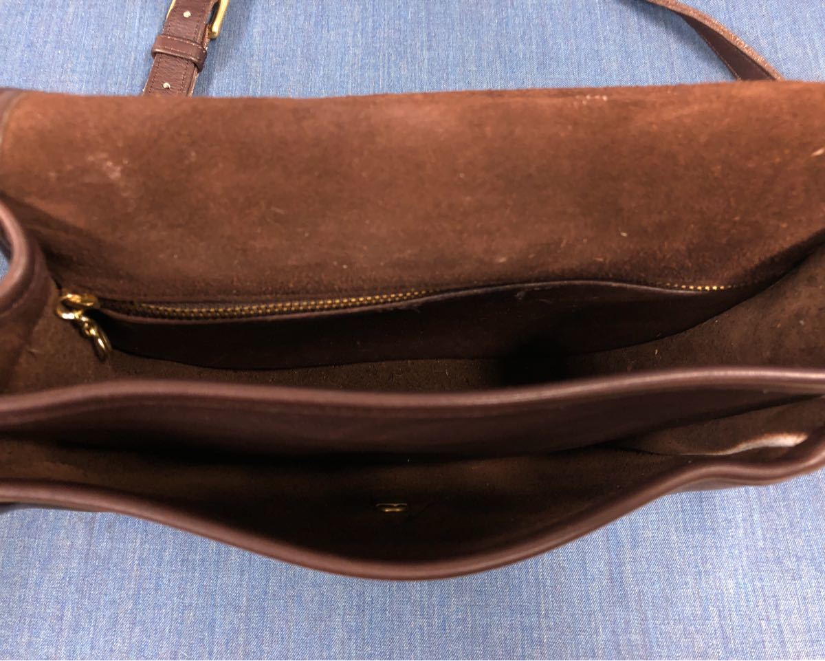 美品 COACH オールドコーチ レザー ショルダーバッグ ダークブラウン 