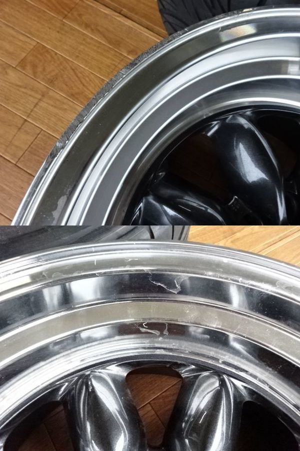 社外 ホイール 15インチ 8J ±0 PCD100/114.3 マルチ 4穴 深リム