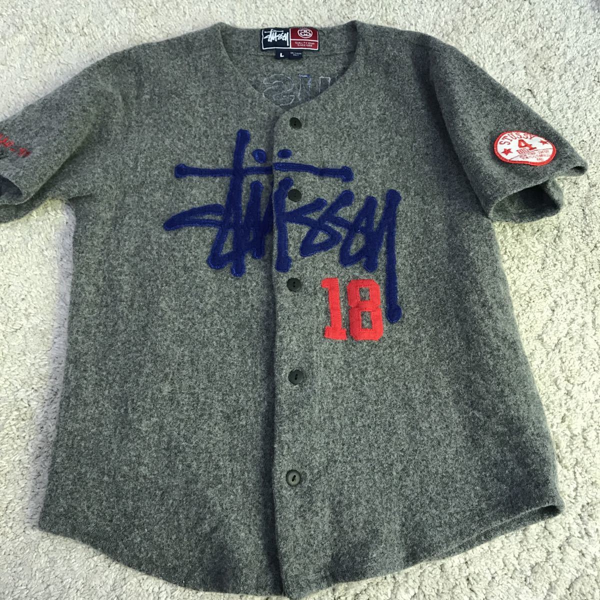STUSSY ステューシー ベースボールシャツ アーチロゴ ベースボール - S 
