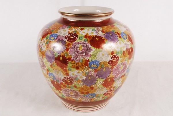 薩摩焼 金襴手 花瓶 - 花尽文 壺 島津家 古美術 メルカリ 金彩色絵