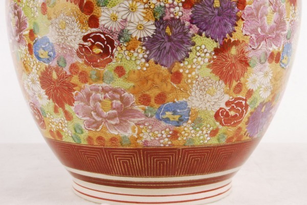 薩摩焼 金襴手 花瓶 - 花尽文 壺 島津家 古美術 メルカリ 金彩色絵