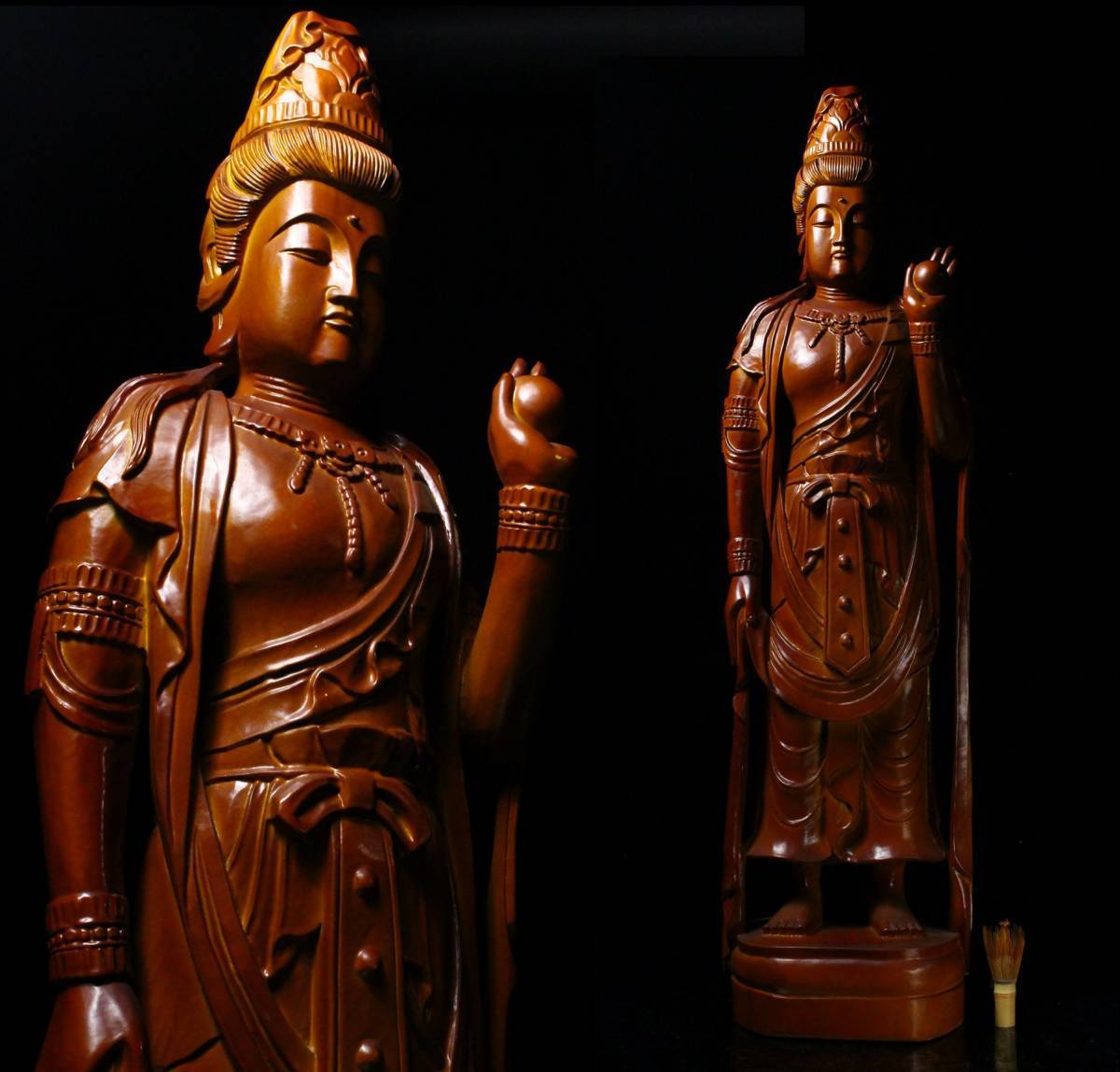 セール，人気SALE 櫻 仏教美術 木彫 観音菩薩像 特大100cm k 9(仏像)｜売買されたオークション情報、yahooの商品情報をアーカイブ公開 - オークファン 仏像