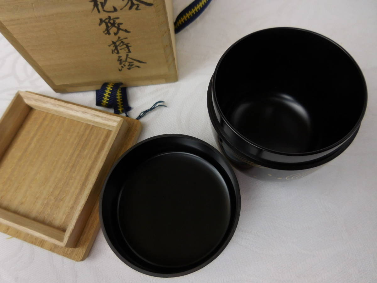 花筏蒔絵 中棗 美品 中棗 花筏蒔絵 茶道具 公式通販 西
