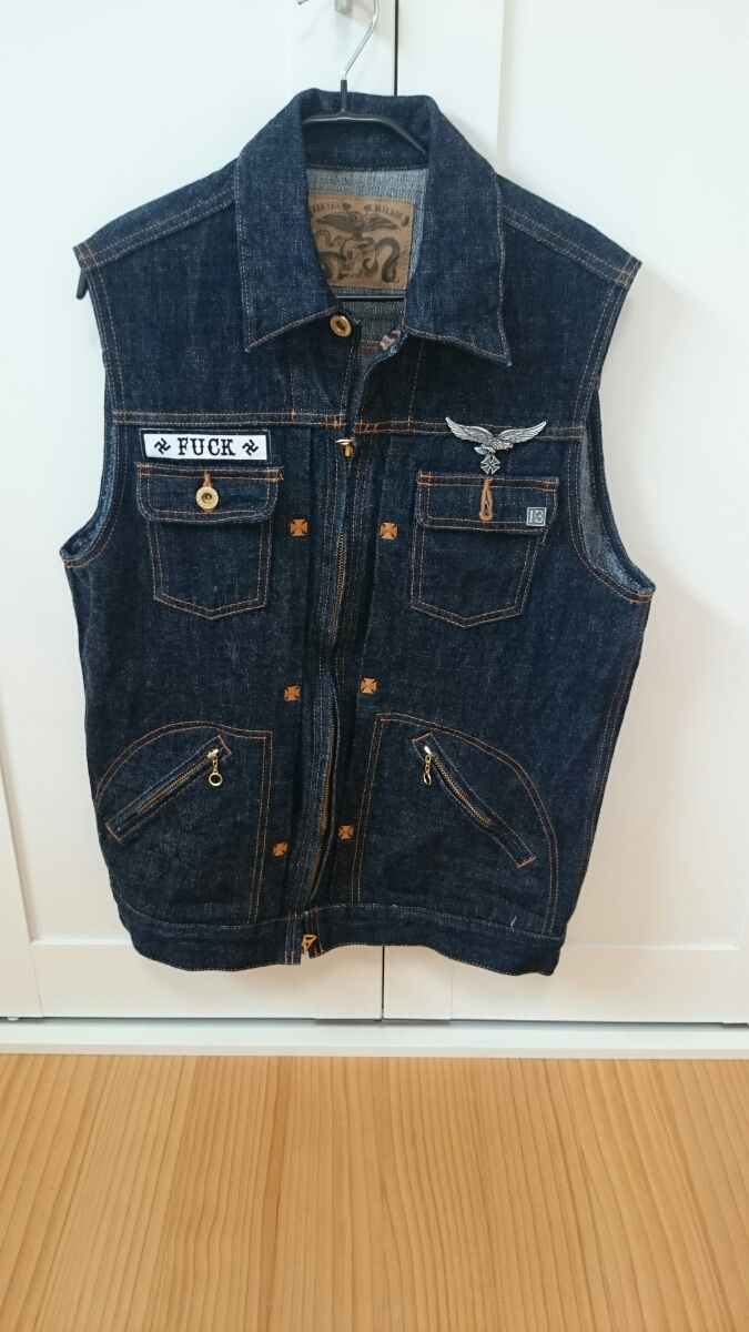 美品 vise REDTAIL 1stベスト デニムベスト Lsize ショベル パン エボ