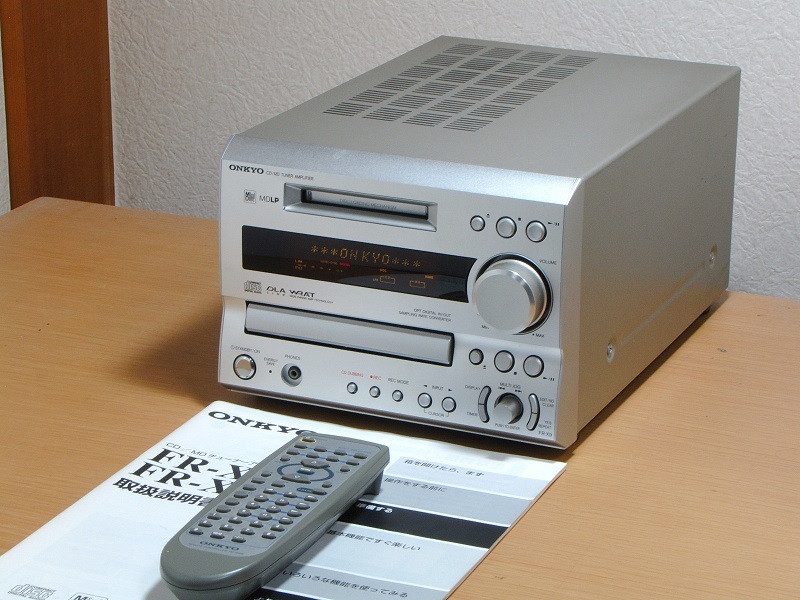 オーディオ機器 □動作品□ONKYO FR-X9A CD/MDコンポ リモコン付き